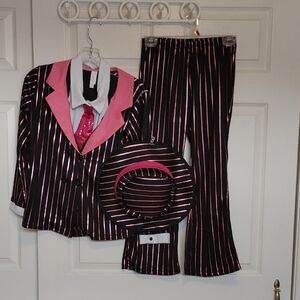 🤩Costume Striped Pink & Black Suit Set with Hat